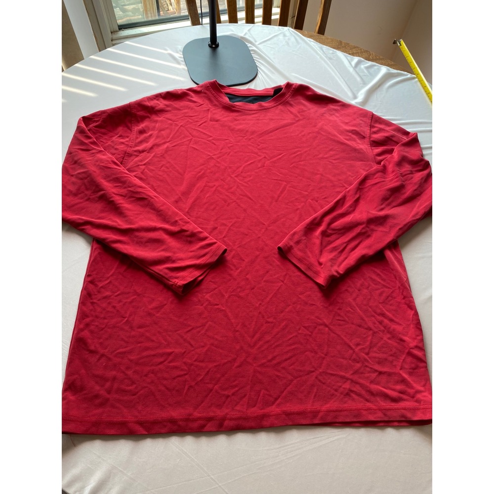 Baracuta Mens 2XLT Red Long Sleeve Crew Neck Shirt Polynosic Blend RN 103530